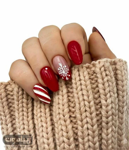 عکس طراحی برف روی ناخن
