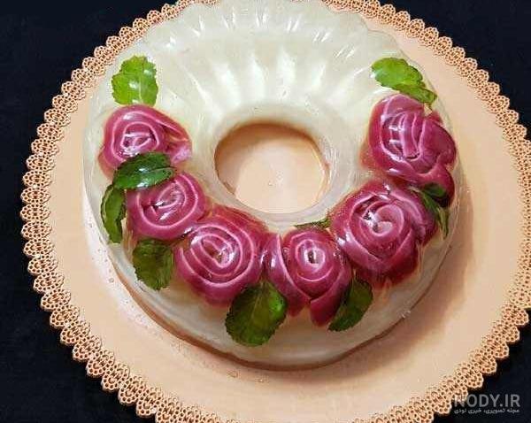 طرز تهیه ژله رولی گل رز | ژله جدید