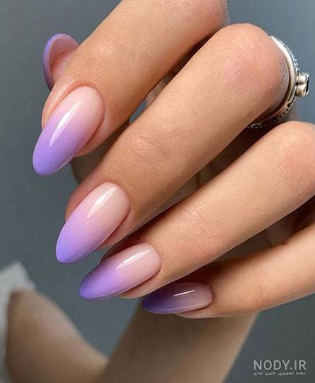 عکس ناخن کاشت رنگ یاسی عکس ناخن کاشت رنگ یاسی