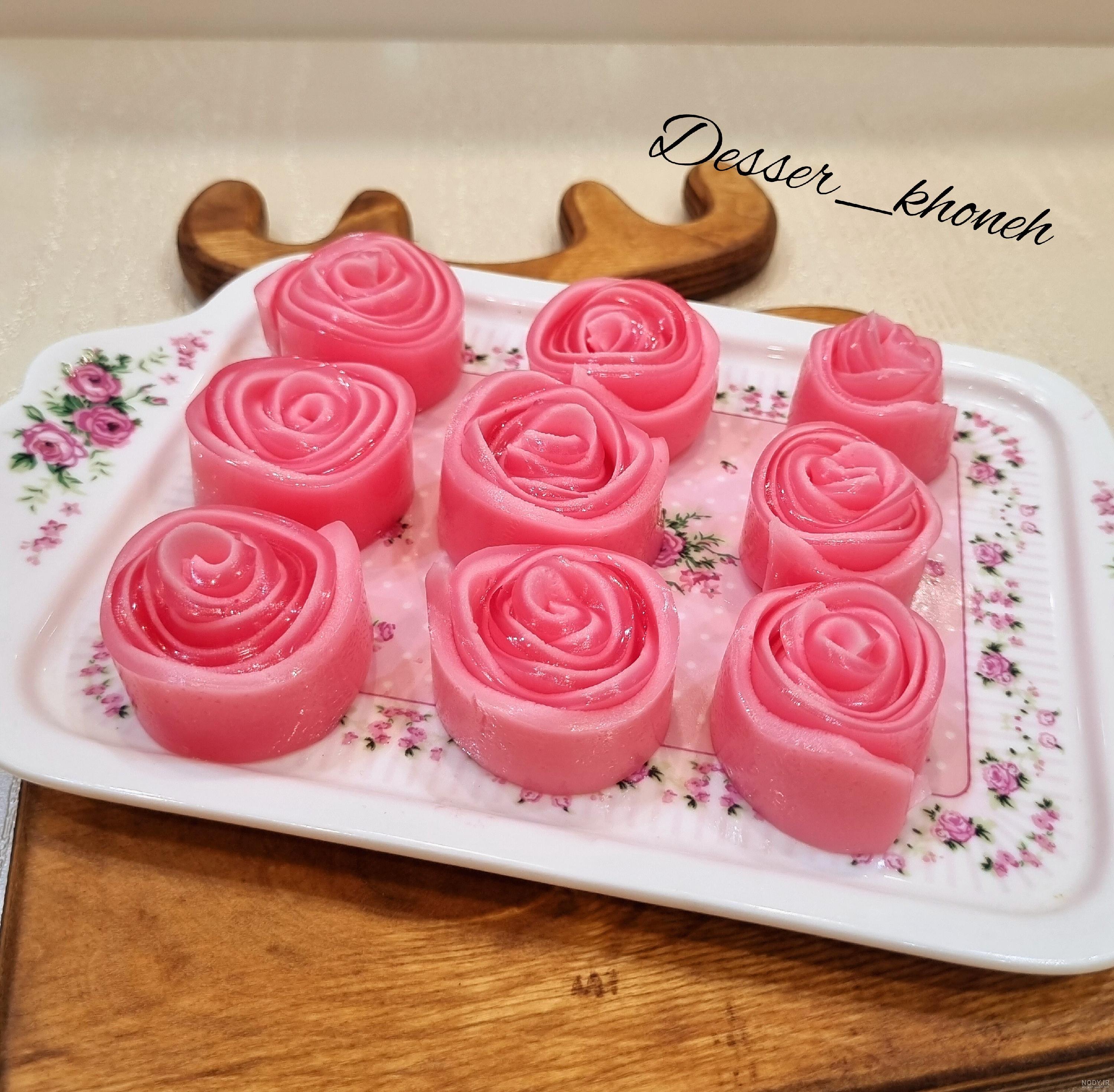 عکس ژله رولی گل رز