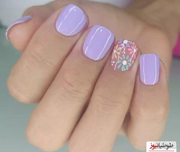 مدل طرح ناخن یاسی | طرح‌های خاص لاک ناخن یاسی طرح گل، ساده و شاین | ستاره