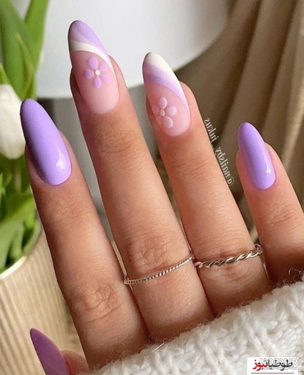 مدل لاک ناخن یاسی | طرح‌های خاص و ناب از لاک ناخن به رنگ یاسی | ستاره