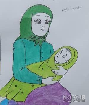 آموزش نقاشی کودکان - نقاشی مادر با دو فرزندش - رنگ آمیزی آموزش نقاشی کودکان - نقاشی مادر با دو فرزندش - رنگ آمیزی