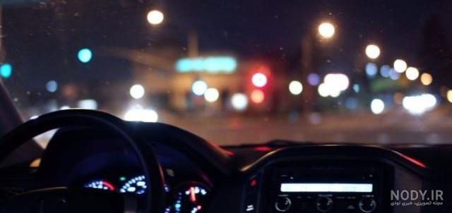 عکس تو جاده با ماشین شب