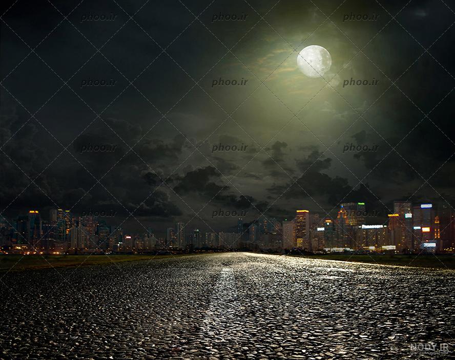 جاده در شب - عکس ویسگون جاده در شب - عکس ویسگون