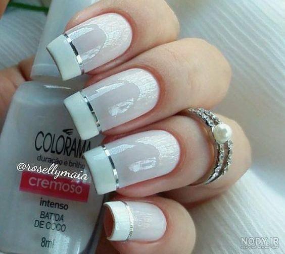طراحی ناخن عروس سفید 2017 طراحی ناخن عروس سفید 2017