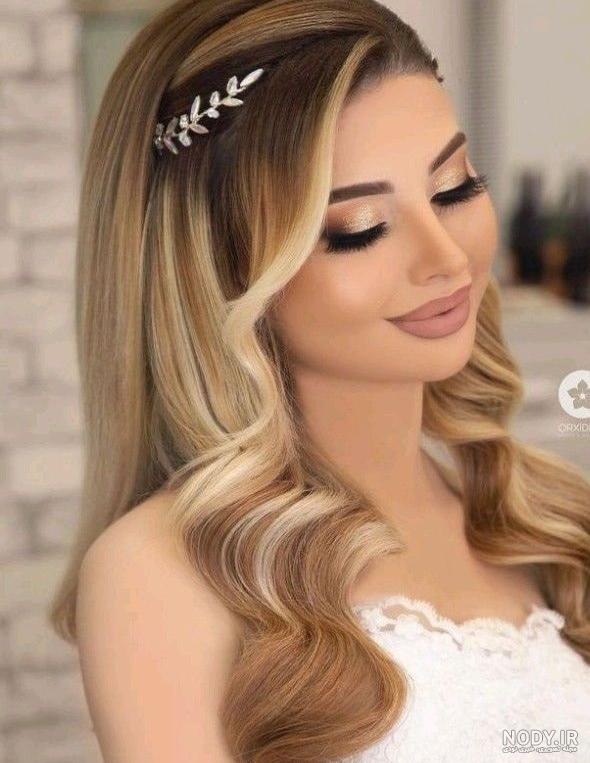 عکس شینیون جلو مو عروس
