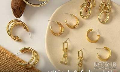 گوشواره آویز طلای 18 عیار قیفی تراش 1 - termegold