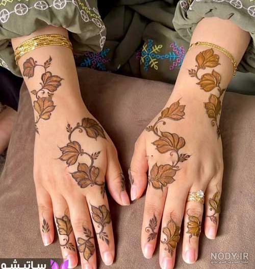 مدل‎های طراحی با حنا روی دست+عکس
