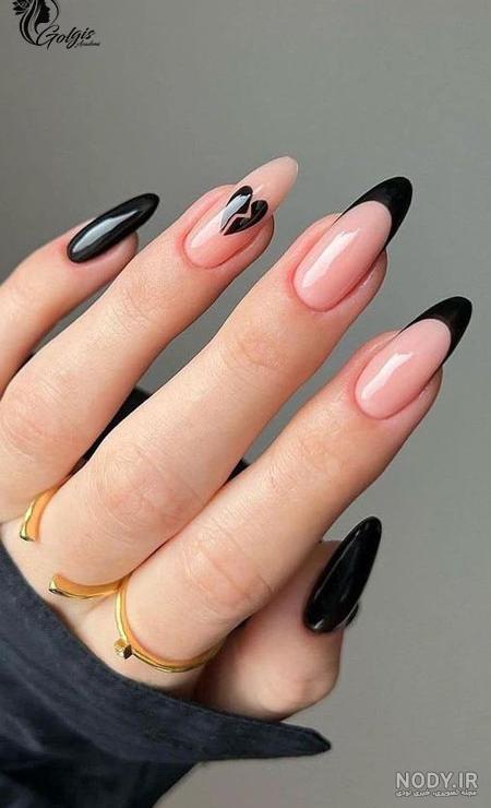 طراحی ناخن سفید و صورتی جدید + طراحی ناخن سفید مشکی
