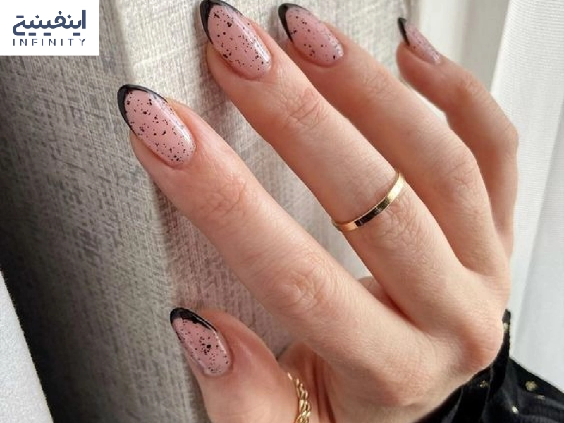 طرح ناخن مشکی صورتی خفن