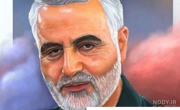 عکس حاج قاسم سلیمانی نقاشی