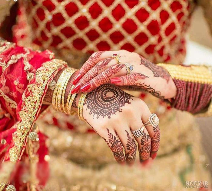عکس حنا روی دست عروس