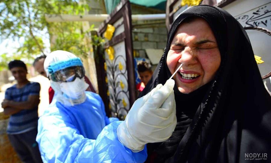 عکس نوشته طنز کرونا گرفتم - عکس نودی