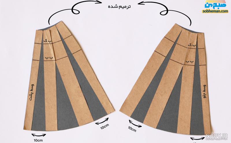 آموزش رسم الگوی دامن فون ساسون بسته یا فون شماره‌ 2 - آموزش خیاطی همیارمد -  آموزش خیاطی با سپیده معدنی