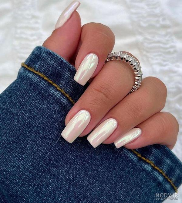 عکس ناخن کروم نقره ای