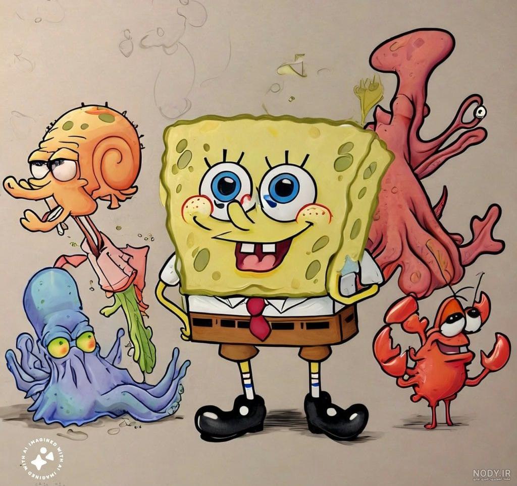 عکس کیک باب اسفنجی ساده عکس کیک باب اسفنجی ساده