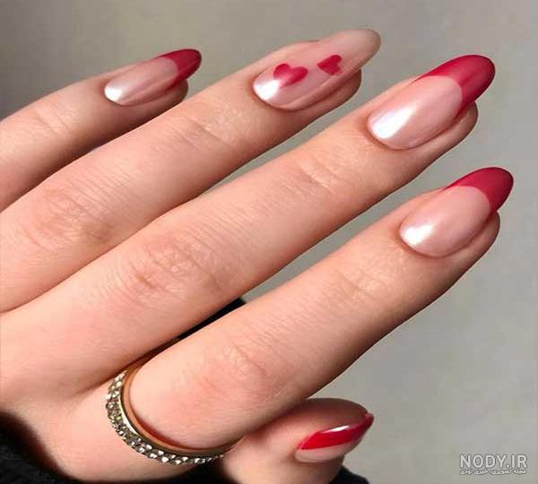 مدل طراحی ناخن طبیعی با قلب های مینمال جذاب مدل طراحی ناخن طبیعی با قلب های مینمال جذاب
