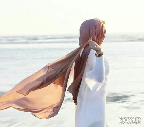 عکس پروفایل دختر با حجاب کنار دریا فانتزی