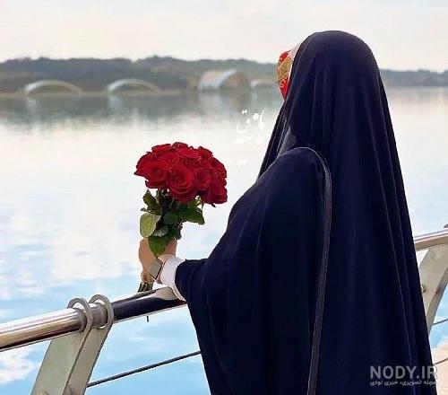 عکس پروفایل دختر با حجاب کنار دریا فانتزی