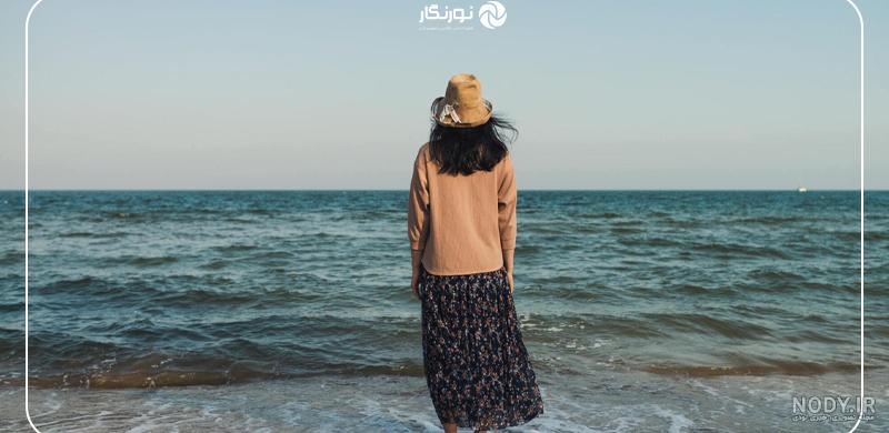 عکس خفن ژست عکس کنار دریا دخترانه با حجاب