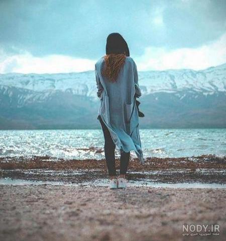 عکس پروفایل دختر با حجاب کنار دریا فانتزی