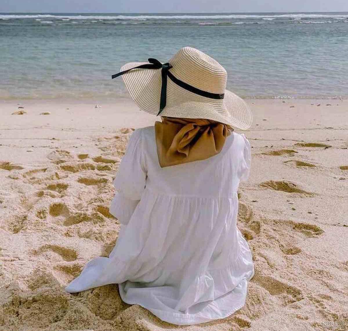 عکس پروفایل دختر با حجاب کنار دریا فانتزی