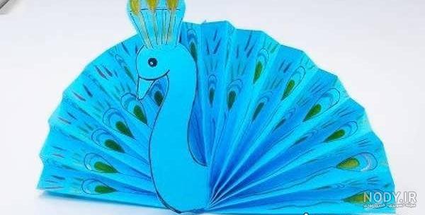 آموزش ساختن طاووس با کاغذ رنگی