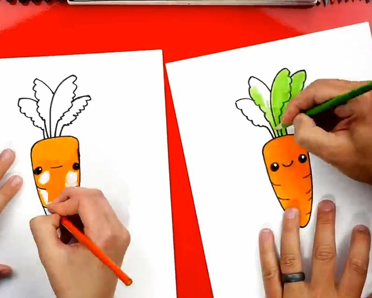 آموزش نقاشی برای بچه ها - هویج آموزش نقاشی برای بچه ها - هویج