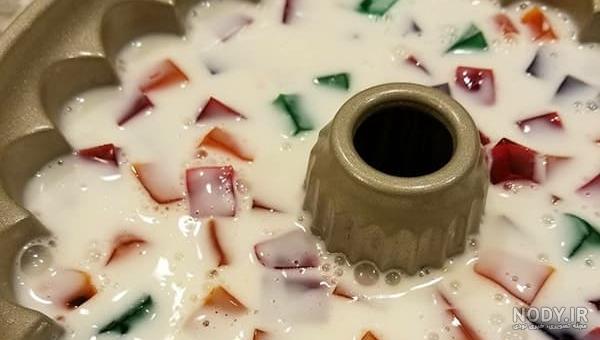 طرز تهیه ژله بستنی چند رنگ مجلسی با قالب ساده و سریع