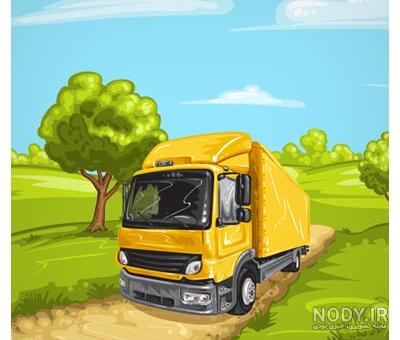 عکس با کیفیت کامیون نارنجی عکس با کیفیت کامیون نارنجی