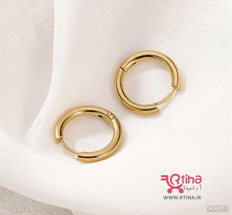 عکس و قیمت گوشواره حلقه ای طلا