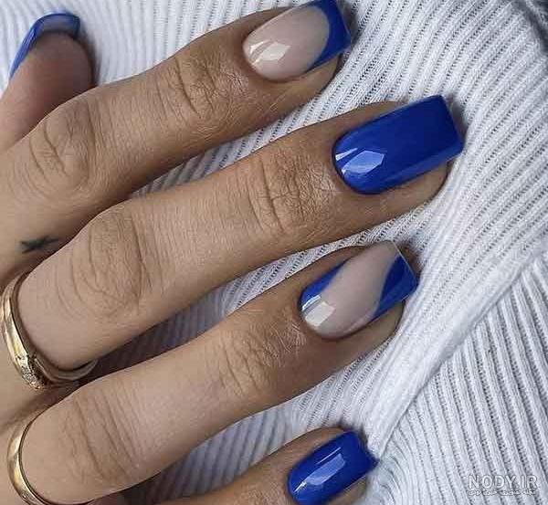 عکس کاشت ناخن رنگ آبی عکس کاشت ناخن رنگ آبی