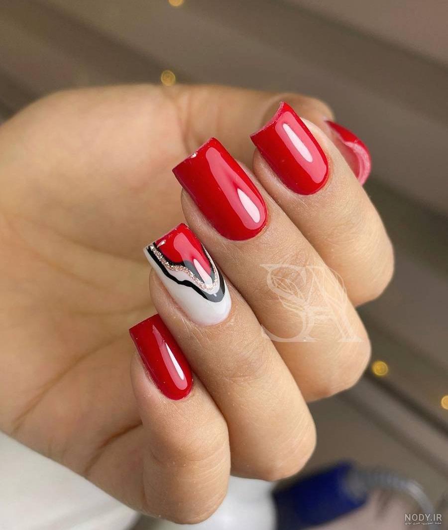 مدل ناخن عروس قرمز و سفید مدل ناخن عروس قرمز و سفید