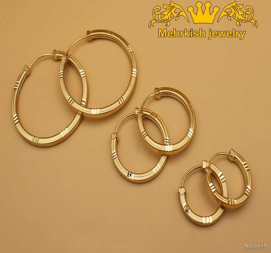 مدل گوشواره حلقه ای 1401 ساده و طرح دار با پهنای نازک و پهن