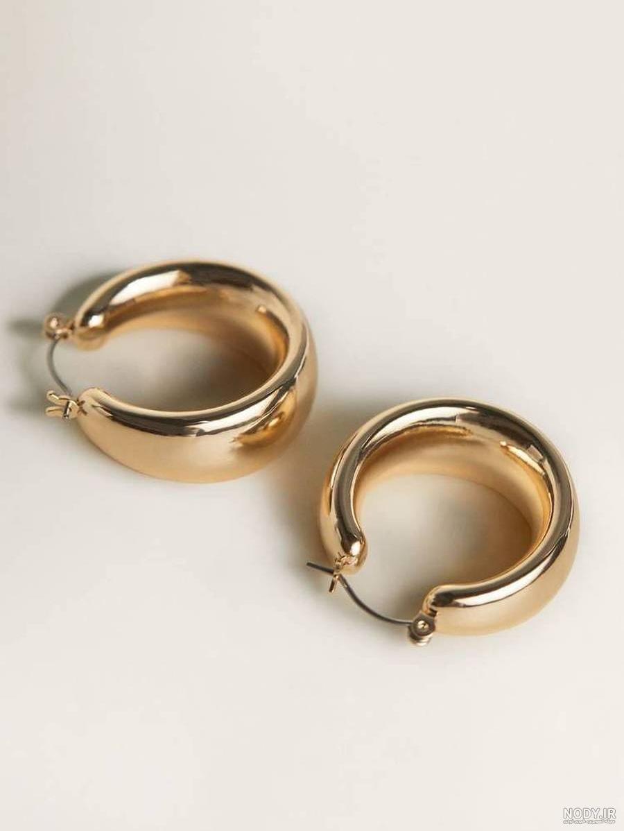 گوشواره طلا حلقه ای اینه ای | گالری ماندگار