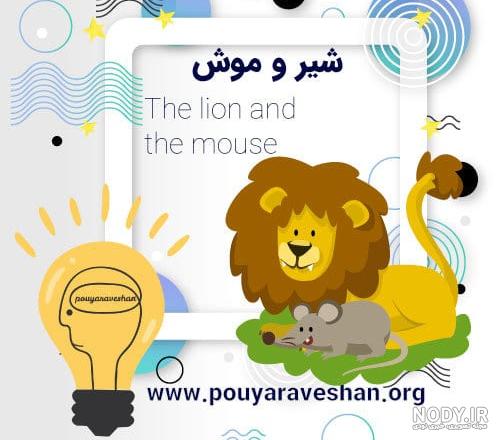 پس زمینه گرافیکی کارتونی با طرح شیر جنگل و موش پس زمینه گرافیکی کارتونی با طرح شیر جنگل و موش
