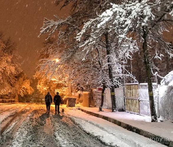 عکس برف در شب تهران