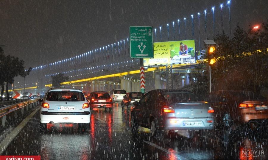 عکس برف در شب تهران ۱۴۰۰ - عکس نودی