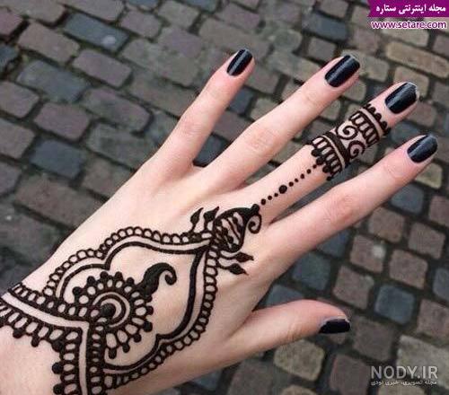 عکس نقش حنا بر روی دست عکس نقش حنا بر روی دست