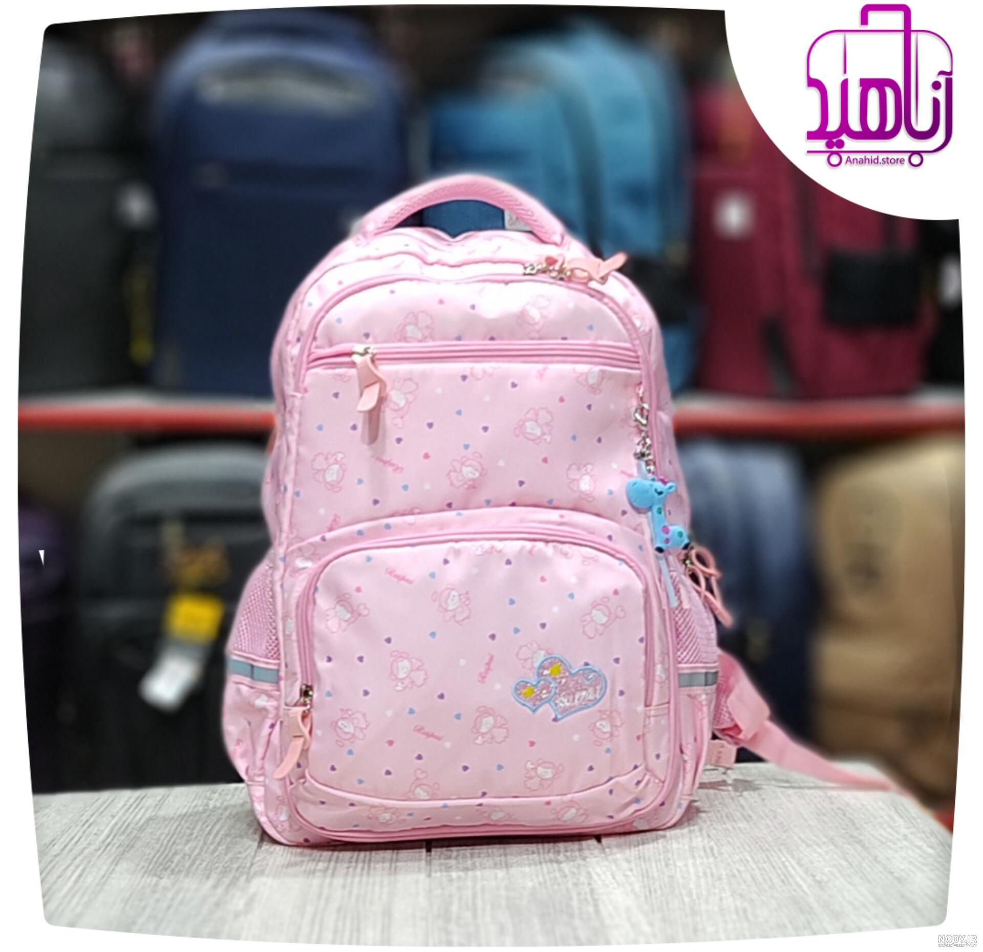 کوله پشتی مدرسه دخترانه رنگی کد 415 - تولیدی کیف و چرم ملل | تولید کننده  انواع کیف های همایش و سمینار