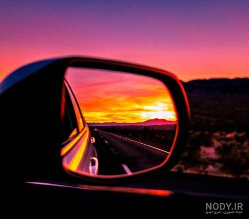 عکس هنری آینه بغل ماشین