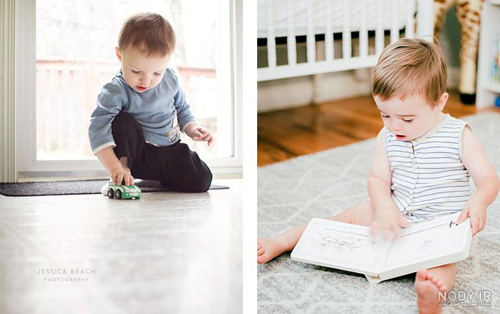 ژست عکس کودک در منزل
