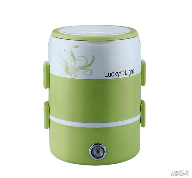 ظرف غذا برقی چند کاره استیل دو طبقه لاکی لایت Electric Cooking Lunch Box ظرف غذا برقی چند کاره استیل دو طبقه لاکی لایت Electric Cooking Lunch Box