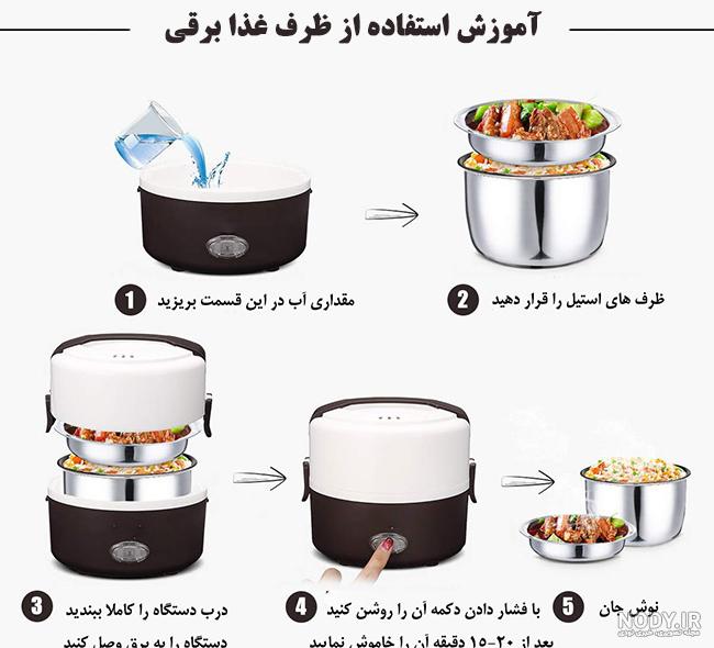 ظرف غذای برقی چند کاره استیل ظرف غذای برقی چند کاره استیل