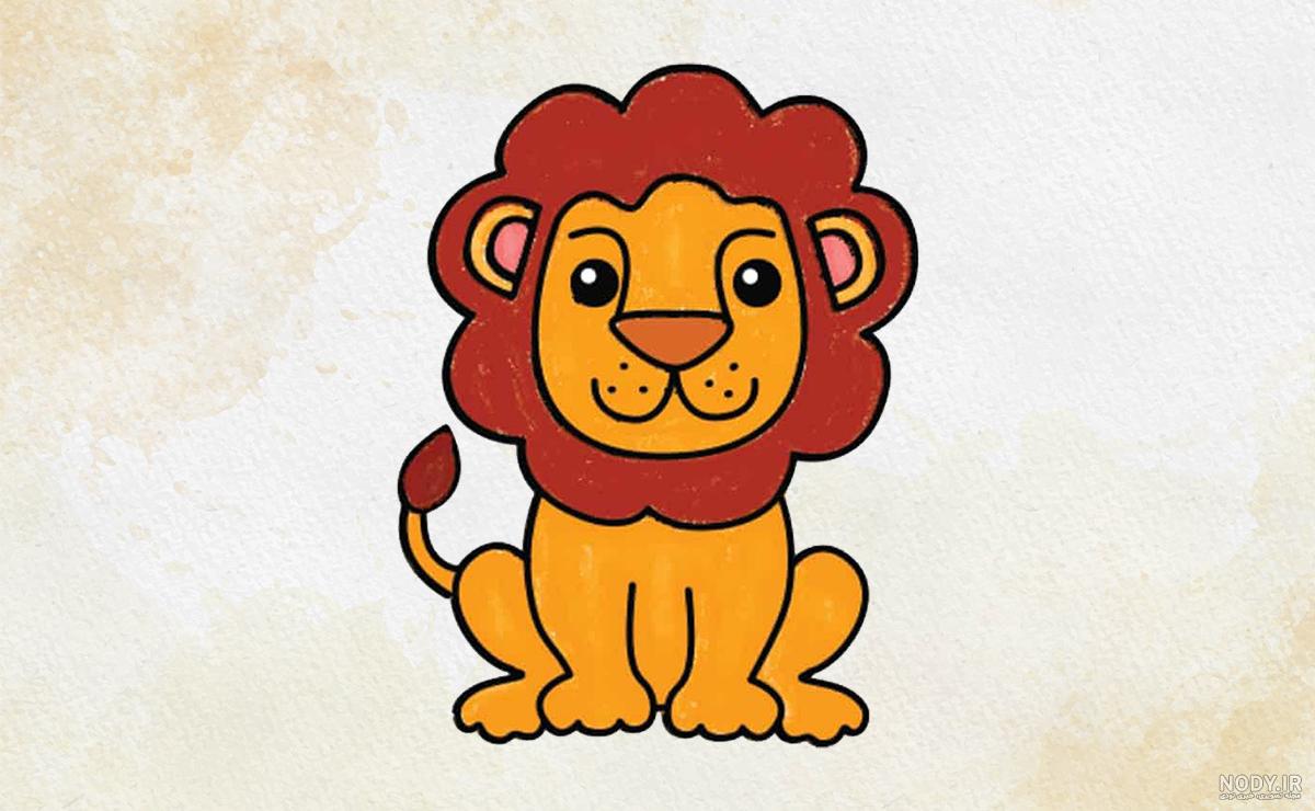 عکس شیر نقاشی ساده