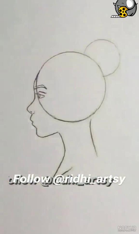 نقاشی سیاه قلم چهره ساده