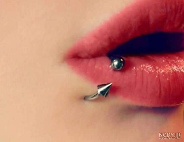 عکس پیرسینگ لب و ابرو