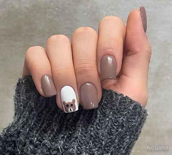 عکس خرس روی ناخن
