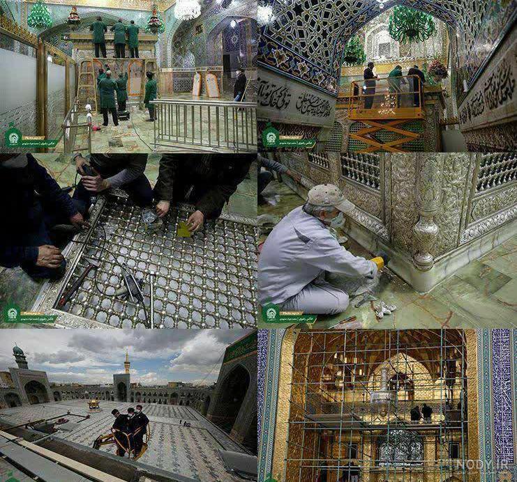 عکس تحویل سال در حرم مطهر رضوی